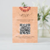 Bloem Gerbera op Abstracte perzik bruiloft RSVP Kaartje (Staand voorkant)