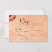 Bloem Gerbera op Abstracte perzik bruiloft RSVP Kaartje (Voorkant)
