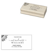 Bloem Gerbera op Abstracte perzik bruiloft Rubberstempel (Gestempeld)