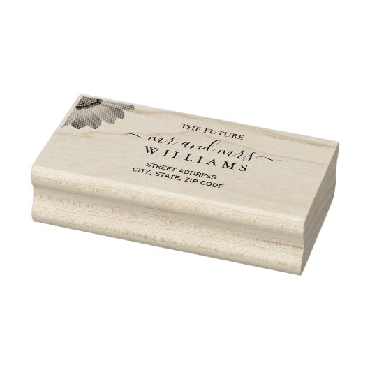 Bloem Gerbera op Abstracte perzik bruiloft Rubberstempel (Stempel)