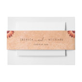 Bloem Gerbera op Abstracte perzik bruiloft Uitnodigingen Wikkel (Voorkant Voorbeeld)