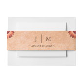 Bloem Gerbera op Abstracte perzik bruiloft Uitnodigingen Wikkel (Voorkant Voorbeeld)