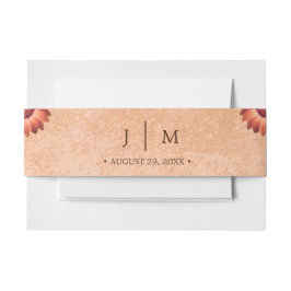 Bloem Gerbera op Abstracte perzik bruiloft Uitnodigingen Wikkel