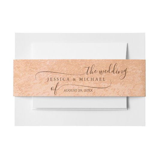 Bloem Gerbera op Abstracte perzik bruiloft Uitnodigingen Wikkel (Voorkant Voorbeeld)