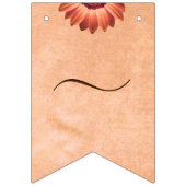 Bloem Gerbera op Abstracte perzik bruiloft Vlaggetjes (Tweede vlag)