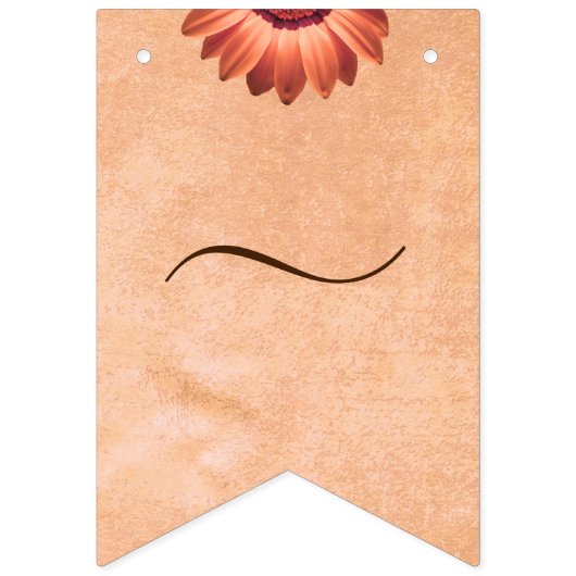 Bloem Gerbera op Abstracte perzik bruiloft Vlaggetjes (Tweede vlag)