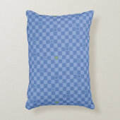 Bloem Geruit Patroon No. 01 - Lichtblauw Accent Kussen (Voorkant(Verticaal))