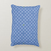 Bloem Geruit Patroon No. 01 - Lichtblauw Accent Kussen (Achterkant (Verticaal))