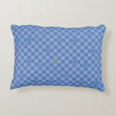 Bloem Geruit Patroon No. 01 - Lichtblauw Accent Kussen (Achterkant)