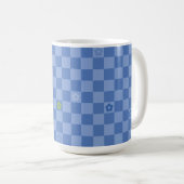 Bloem Geruit Patroon No. 01 - Lichtblauw Koffiemok (Voorkant rechts)