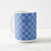 Bloem Geruit Patroon No. 01 - Lichtblauw Koffiemok (Voorkant links)