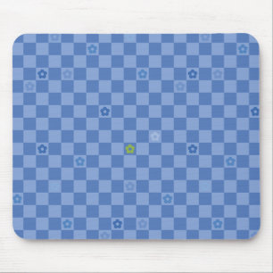 Bloem Geruit Patroon No. 01 - Lichtblauw Muismat