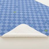 Bloem Geruit Patroon No. 01 - Lichtblauw Sherpa Deken (3/4)