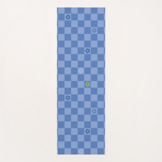 Bloem Geruit Patroon No. 01 - Lichtblauw Yogamat