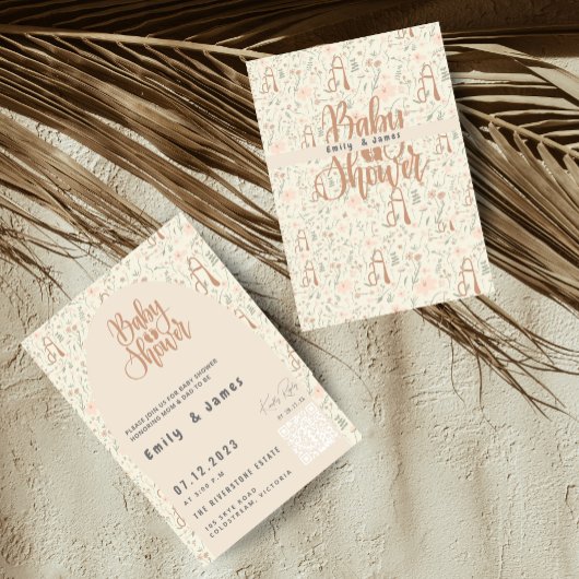 Bloem Geslacht onthullen Baby shower uitnodiging