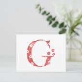 Bloem geventileerde letter G (rood) Briefkaart (Staand voorkant)
