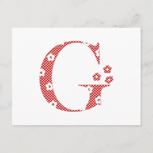 Bloem geventileerde letter G (rood) Briefkaart (Voorkant)