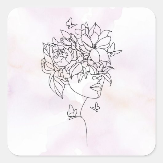 Bloem Gezicht Sticker (Voorkant)