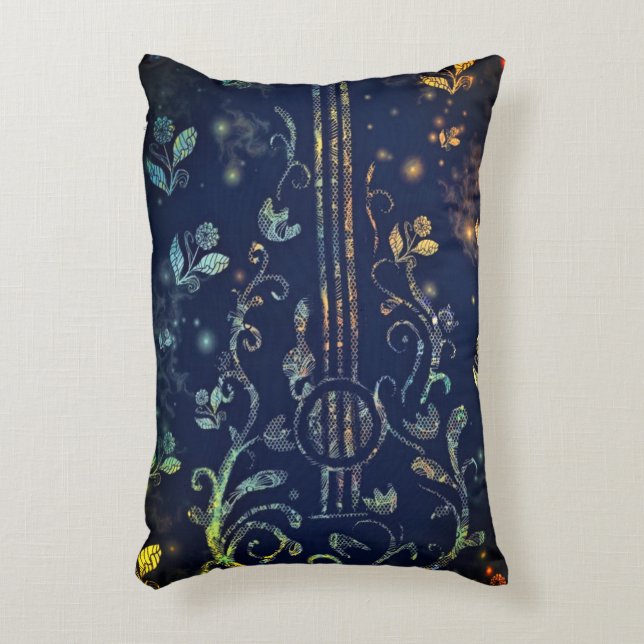 Bloem gitaar accent kussen (Voorkant(Verticaal))