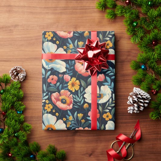 Bloem glanzend cadeaupapier (Feestdagen Geschenken)