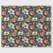 Bloem glanzend cadeaupapier (Vlak)