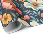 Bloem glanzend cadeaupapier (Rol Hoek)