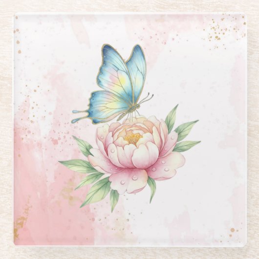 Bloem Glazen Onderzetter (Voorkant)