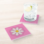 Bloem Glazen Onderzetter (Schuin)