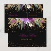 Bloem Glitter Amethist Ansichtkaart Briefkaart (Voorkant / Achterkant)