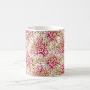 Bloem Glitter Mok , Bloemige Glans Esthetisch Cade
