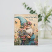  bloem Gnome illustratie Briefkaart (Staand voorkant)