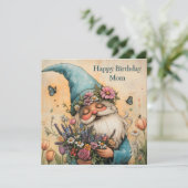 bloem Gnome illustratie Feestdagenkaart (Staand voorkant)