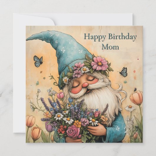 bloem Gnome illustratie Feestdagenkaart (Voorkant)