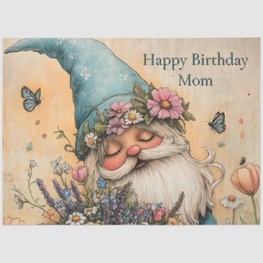  bloem Gnome illustratie Tissuepapier (Voorkant)