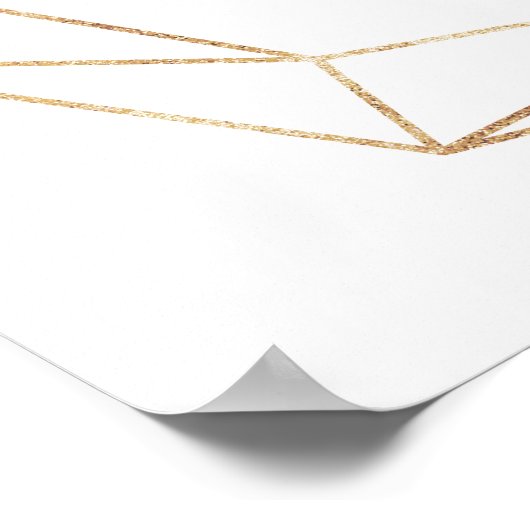 Bloem Goud Bruidsdouche Ontvangstbord Poster (Hoek)