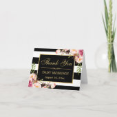 Bloem Goud Frame Zwart Witte Strepen Bedankt (Voorkant)