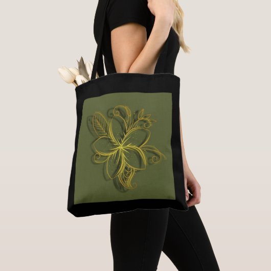 Bloem Goud Tote Bag (Dichtbij)