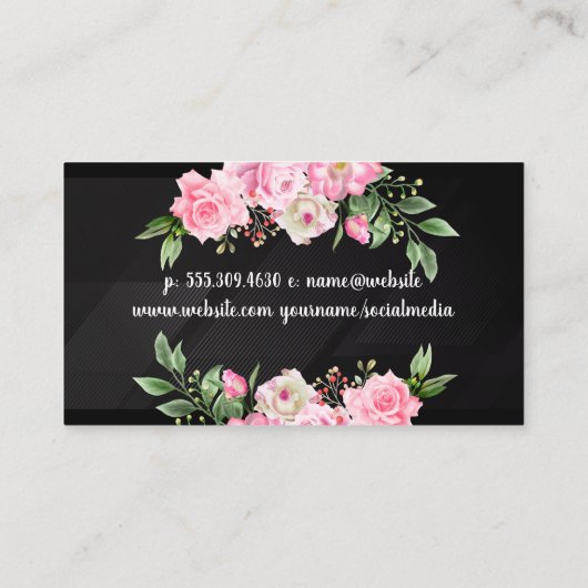 bloem | gouden bloem | Lijnen Visitekaartje (Achterkant)