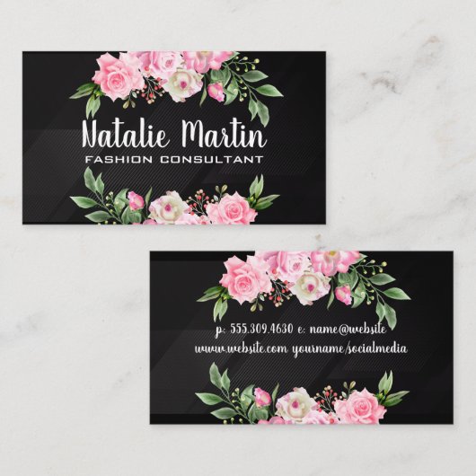 bloem | gouden bloem | Lijnen Visitekaartje (Voorkant / Achterkant)