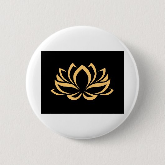 Bloem gouden Lotus Ronde Button 5,7 Cm (Voorkant)