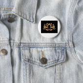 Bloem gouden Lotus Ronde Button 5,7 Cm (In situ)