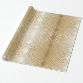 bloem gouden patroon cadeaupapier (Uitgerold)