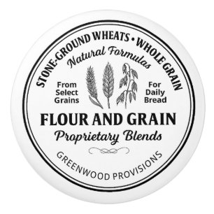 Bloem Graan Label Vintage Typografie Keramische Kn Knop