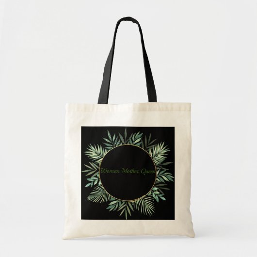 BLOEM GROEN MET TOEWIJDING TOTE TAS (Voorkant)