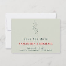 Bloem Groen Rood Boho Rustiek Bewaar datum Trouwen