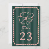 Bloem Groene Streep Bruiloft Kaart (Achterkant)