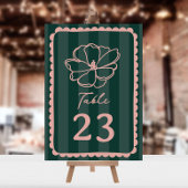 Bloem Groene Streep Bruiloft Kaart