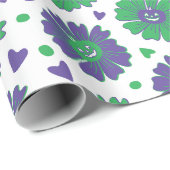 Bloem Halloween pompoen harten Cadeaupapier (Rol Hoek)