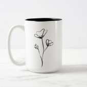 Bloem Hand getrokken ingewikkelde illustratie Tweekleurige Koffiemok (Links)