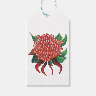 Bloem Hand getrokken Waratah Stickers Cadeaulabel